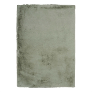 Pemberly Row Modern Faux Rabbit Polyester 8'x10' Area Rug in Green