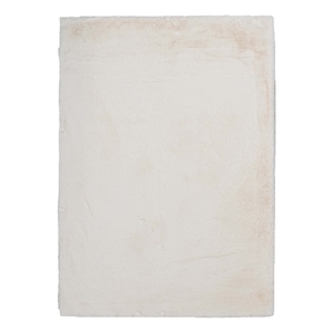 Pemberly Row Faux Rabbit Polyester 3'x5' Accent Rug in White