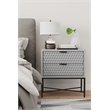 Pemberly Row Contemporary 2 Drawer Nightstand in Light Slate Gray