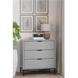 Pemberly Row Modern 3 Drawer Small Chest in Light Slate Gray