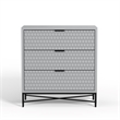 Pemberly Row Modern 3 Drawer Small Chest in Light Slate Gray