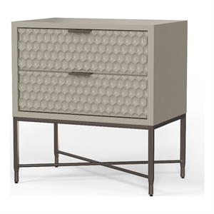 Pemberly Row Modern / Contemporary 2 Drawer Nightstand in Taupe