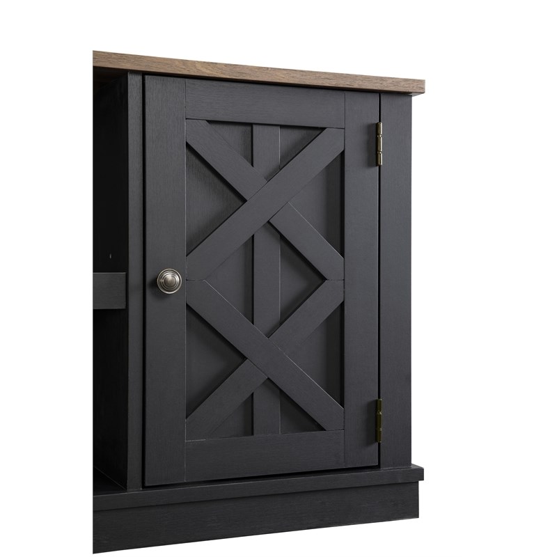 Pemberly Row Charcoal TV Stand for TV up to 60