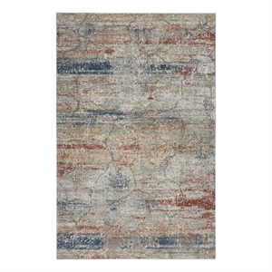 Pemberly Row Rustic Textures 63&quot x 87&quot Fabric Indoor Rug - Multi-Color Painterly