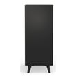 Pemberly Row Modern Large Bar Cabinet With Drop Down Tray in Black