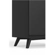 Pemberly Row Modern Large Bar Cabinet With Drop Down Tray in Black