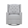 Pemberly Row Wood Fabric Tufted Gliding Swivel Recliner in Brushed Tweed