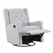 Pemberly Row Wood Fabric Tufted Gliding Swivel Recliner in Brushed Tweed