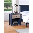 Pemberly Row Wood Nightstand in Midnight Blue and Vintage Walnut