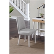 Pemberly Row Traditional Wood and Fabric Chair in White and Gray
