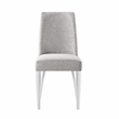 Pemberly Row Traditional Wood and Fabric Chair in White and Gray