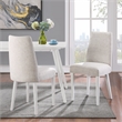 Pemberly Row Traditional Wood and Fabric Chair in White and Gray