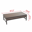 Pemberly Row Right Angle Metal Outdoor Coffee Table in Brown/Black