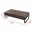Pemberly Row U-Leg Wicker/Rattan Outdoor Coffee Table in Brown/Black