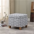 Pemberly Row Square Transitional Fabric Storage Ottoman in Multi-Color