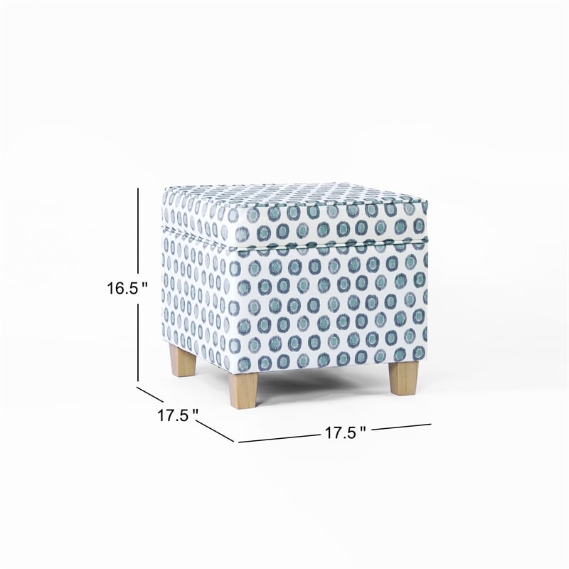 Pemberly Row Square Transitional Fabric Storage Ottoman in Multi-Color