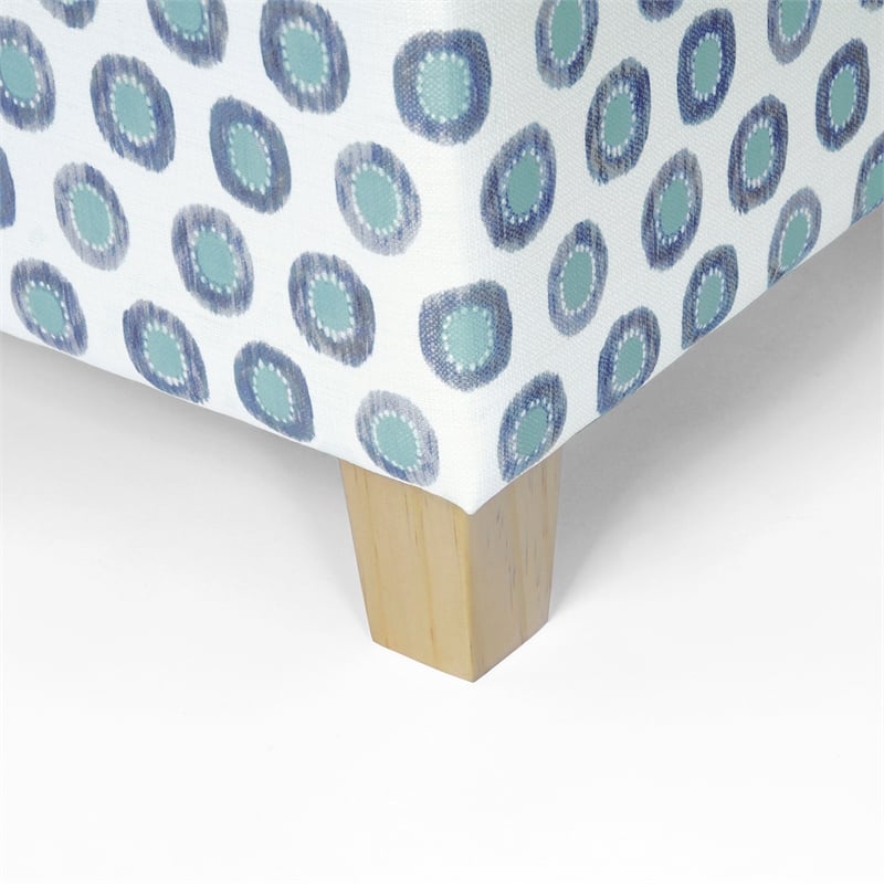 Pemberly Row Square Transitional Fabric Storage Ottoman in Multi-Color