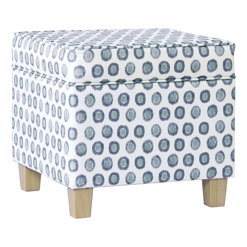 Pemberly Row Square Transitional Fabric Storage Ottoman in Multi-Color