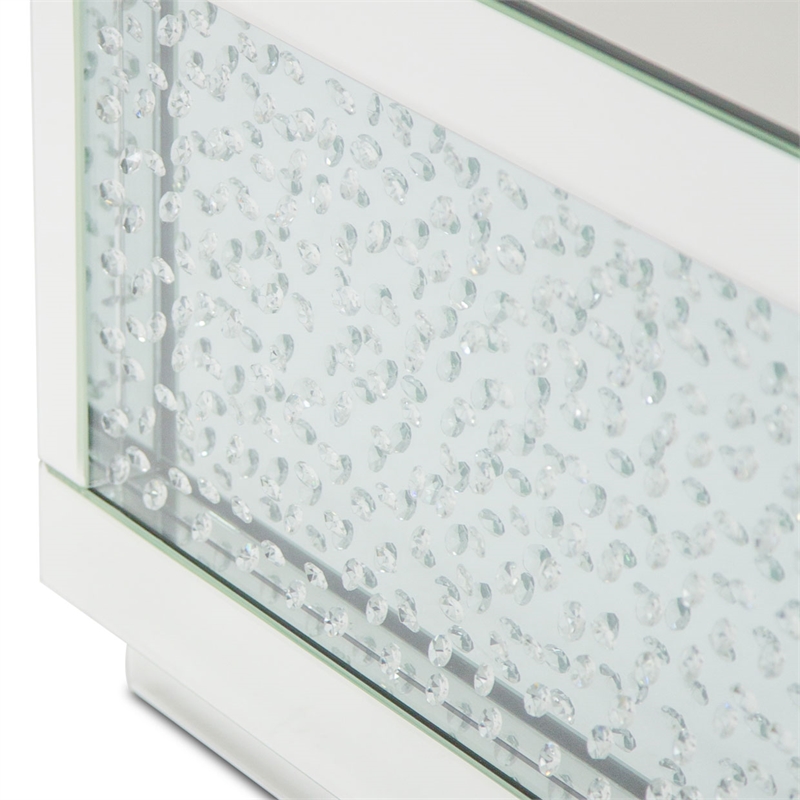 Pemberly Row Modern Rectangular Cocktail Table With Crystals