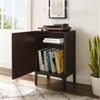 Pemberly Row Contemporary Wood Record Storage Stand in Dark Brown
