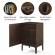 Pemberly Row Contemporary Wood Record Storage Stand in Dark Brown
