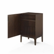 Pemberly Row Contemporary Wood Record Storage Stand in Dark Brown