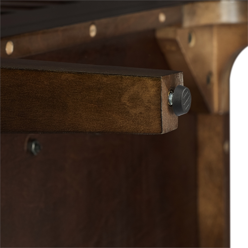 Pemberly Row Contemporary Wood Record Storage Stand in Dark Brown