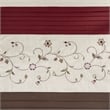 Pemberly Row Faux Silk Embroidered Floral Shower Curtain in Red