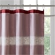 Pemberly Row Faux Silk Embroidered Floral Shower Curtain in Red