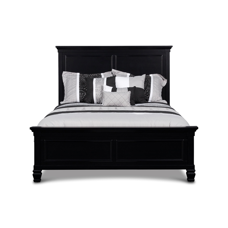 Pemberly Row Modern / Contemporary Solid Wood 4/6 Full Bed in Black