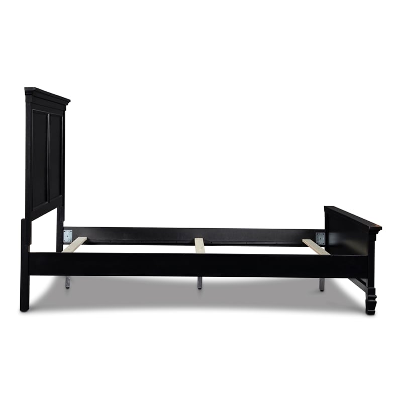 Pemberly Row Modern / Contemporary Solid Wood 4/6 Full Bed in Black