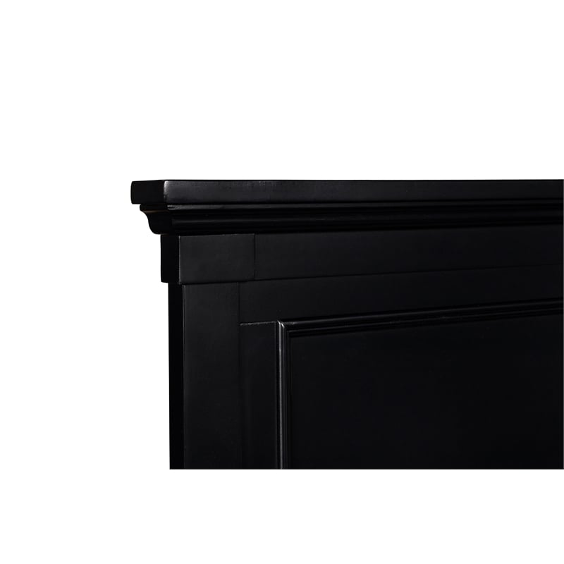 Pemberly Row Modern / Contemporary Solid Wood 4/6 Full Bed in Black