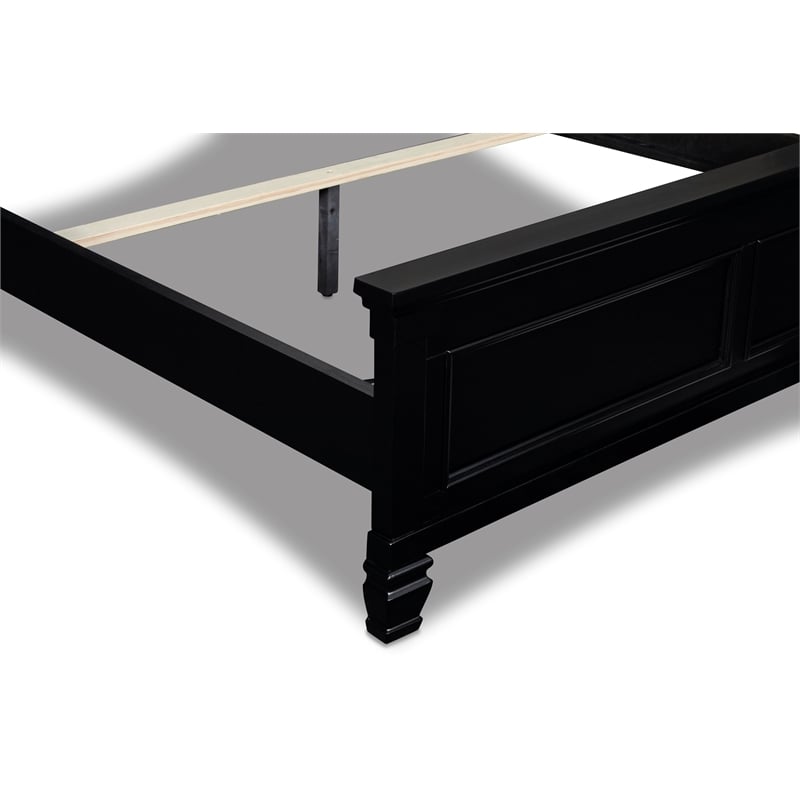 Pemberly Row Modern / Contemporary Solid Wood 4/6 Full Bed in Black