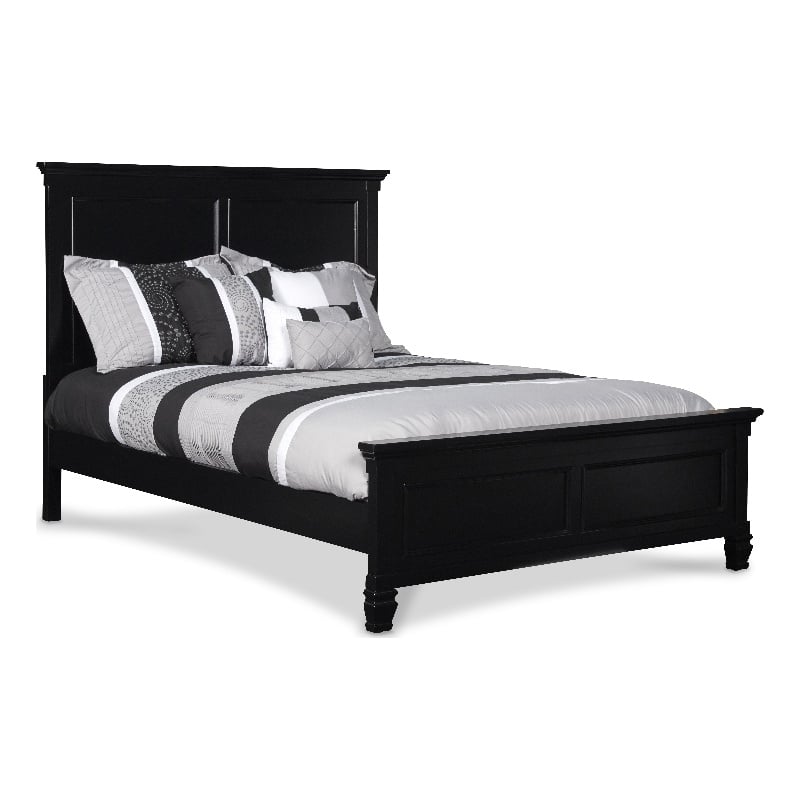 Pemberly Row Modern / Contemporary Solid Wood 4/6 Full Bed in Black