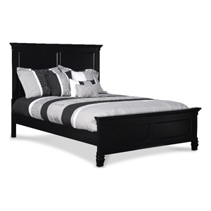 Pemberly Row Modern / Contemporary Solid Wood 4/6 Full Bed in Black