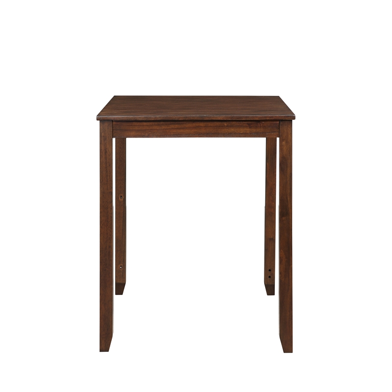Pemberly Row Solid Wood Counter Table with 2 Chairs in Cherry Brown
