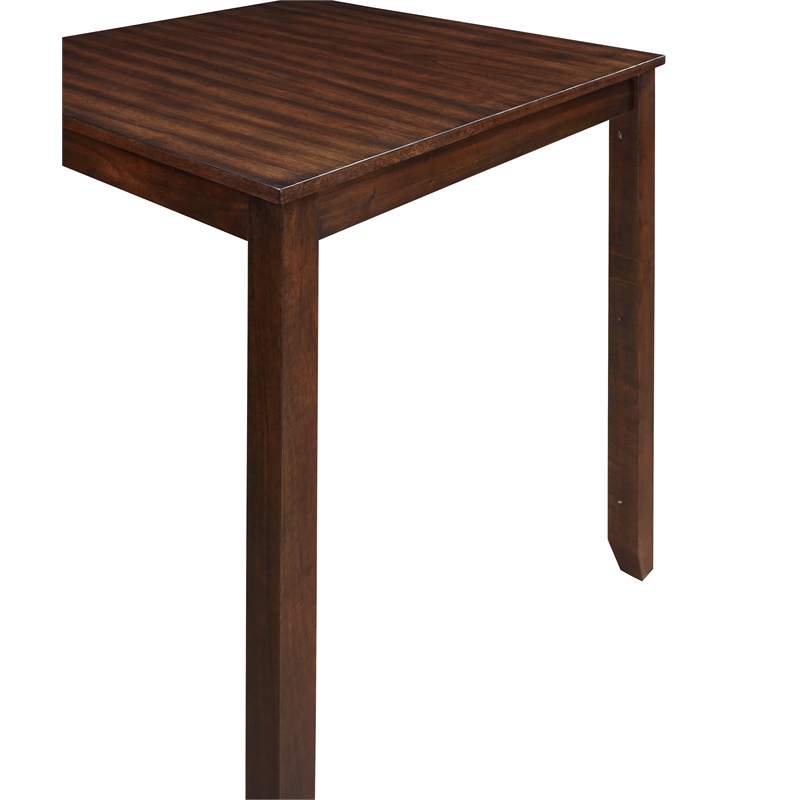Pemberly Row Solid Wood Counter Table with 2 Chairs in Cherry Brown