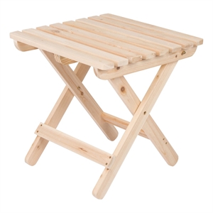 Pemberly Row Adirondack Square Traditional Wood Foldable Side Table in Beige