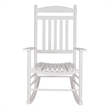 Pemberly Row Traditional Hardwood Indoor/Outdoor Porch Rocker in White