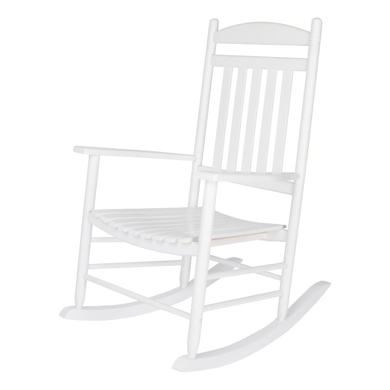 Pemberly Row Traditional Hardwood Indoor/Outdoor Porch Rocker in White