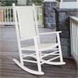 Pemberly Row Traditional Hardwood Patio Porch Rocker in White