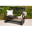 Pemberly Row Traditional Hardwood Outdoor Glider Loveseat in Black Finish