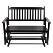 Pemberly Row Traditional Hardwood Outdoor Glider Loveseat in Black Finish