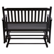 Pemberly Row Traditional Hardwood Outdoor Glider Loveseat in Black Finish