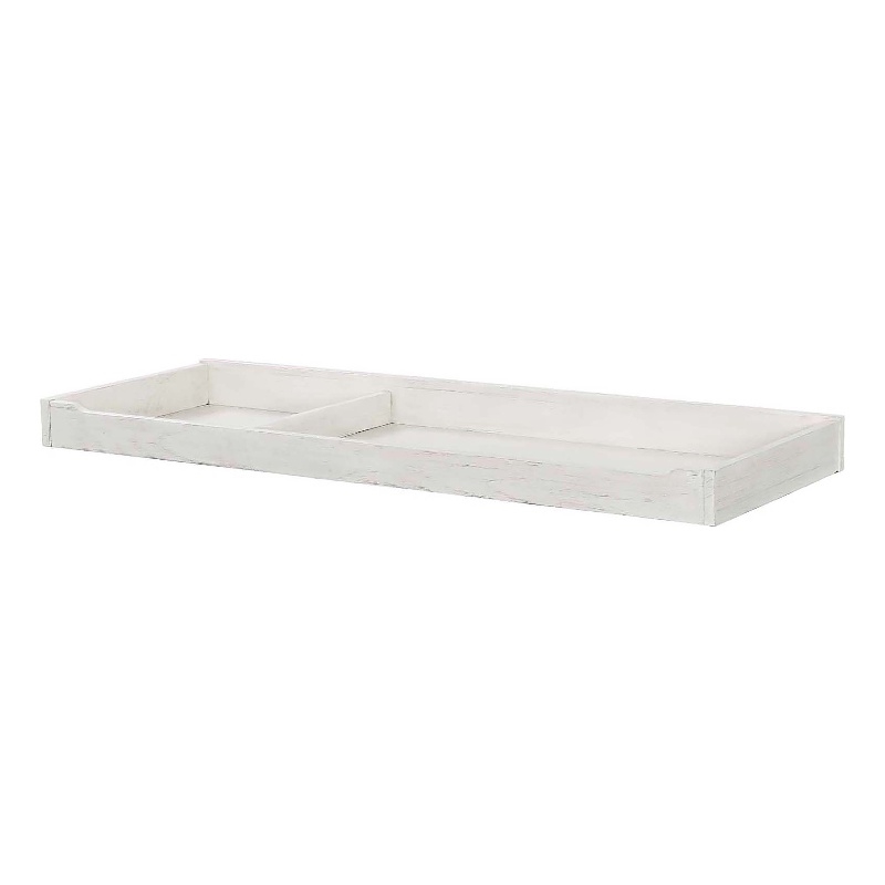 Pemberly Row Traditional Wood Changer Topper in Brushed White