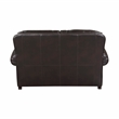 Pemberly Row Breathable Faux Leather Upholstered Loveseat in Brown