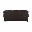 Pemberly Row Breathable Faux Leather Upholstered Sofa in Brown