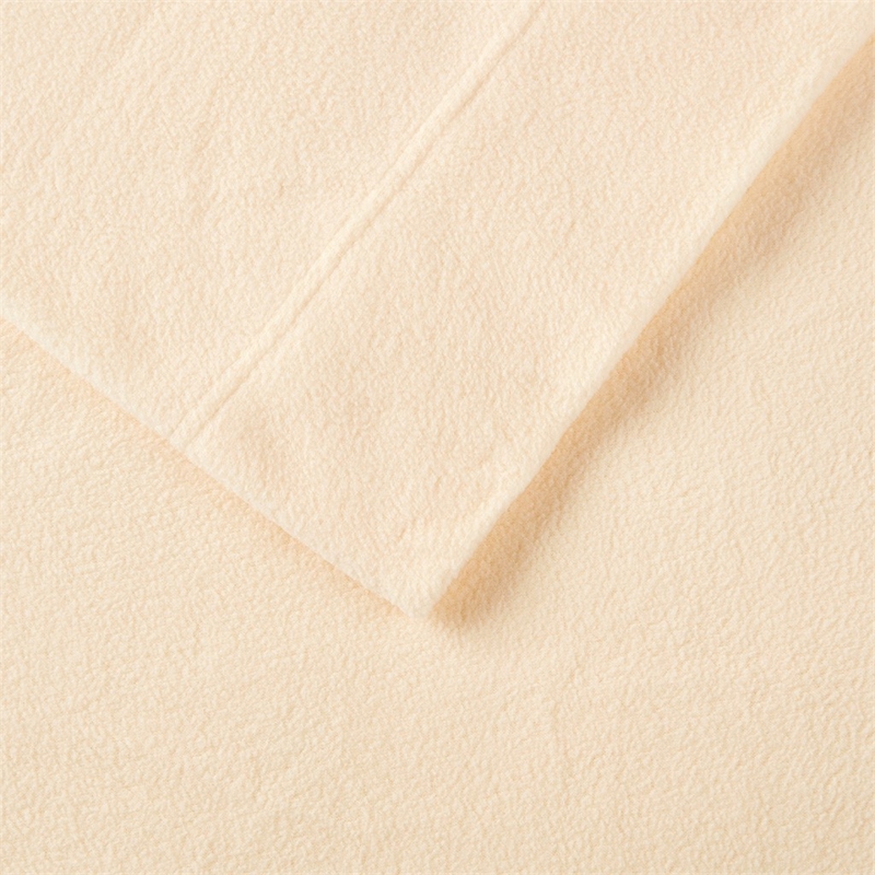 Pemberly Row Contemporary Micro Fleece Sheet Set in Ivory King