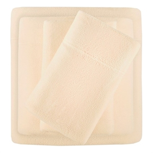 Pemberly Row Contemporary Micro Fleece Sheet Set in Ivory King
