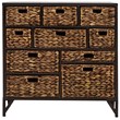 Pemberly Row 10-Drawer Transitional Metal Cabinet in Walnut Finish